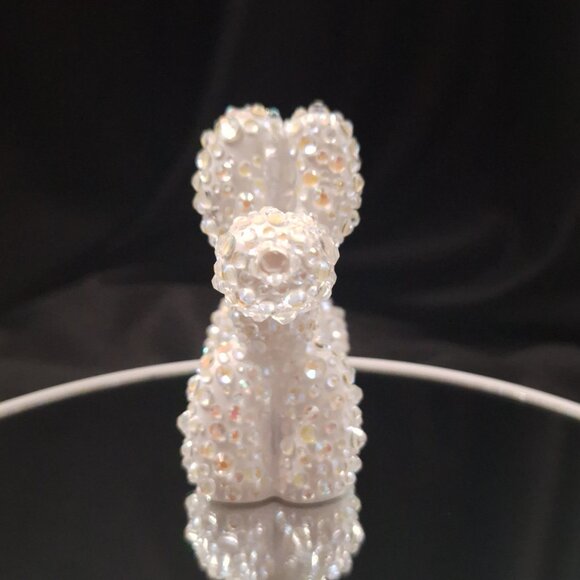 White Bedazzled Balloon Dog Statuette, Unique Gift, Home Decor, Bling Dog - Picture 6 of 9
